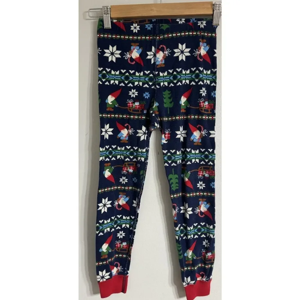 Hanna Andersson Pajama Set Kid Boy Christmas Holiday Gnome Organic Size 6-7